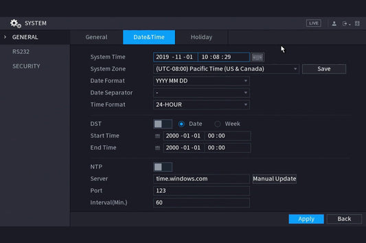 DVR Time Issue