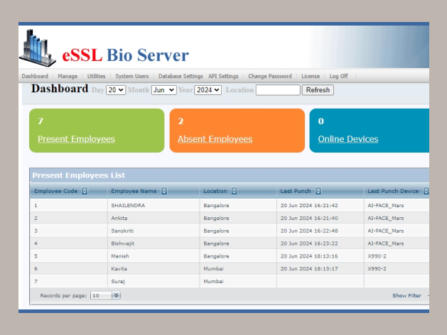 Web based and HRMS Integration
