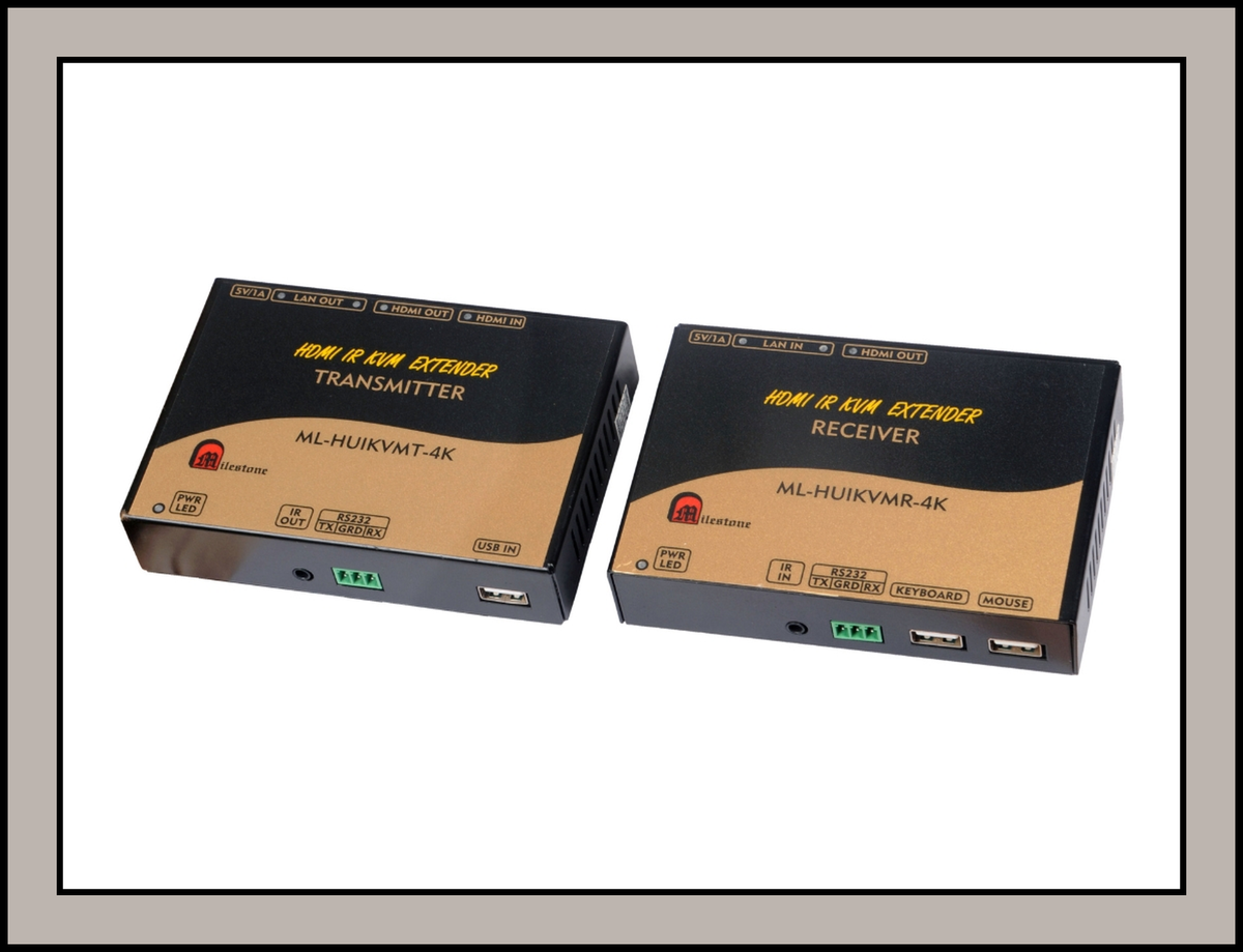 4K HDMI USB KVM IR RS232 Extender over Cat6 : ML-HUIKVMT-4K/ML-HUIKVMR-4K