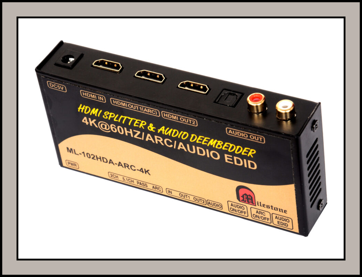 1 IN 2 OUT HDMI with EDID : ML-102HDA-ARC-4K