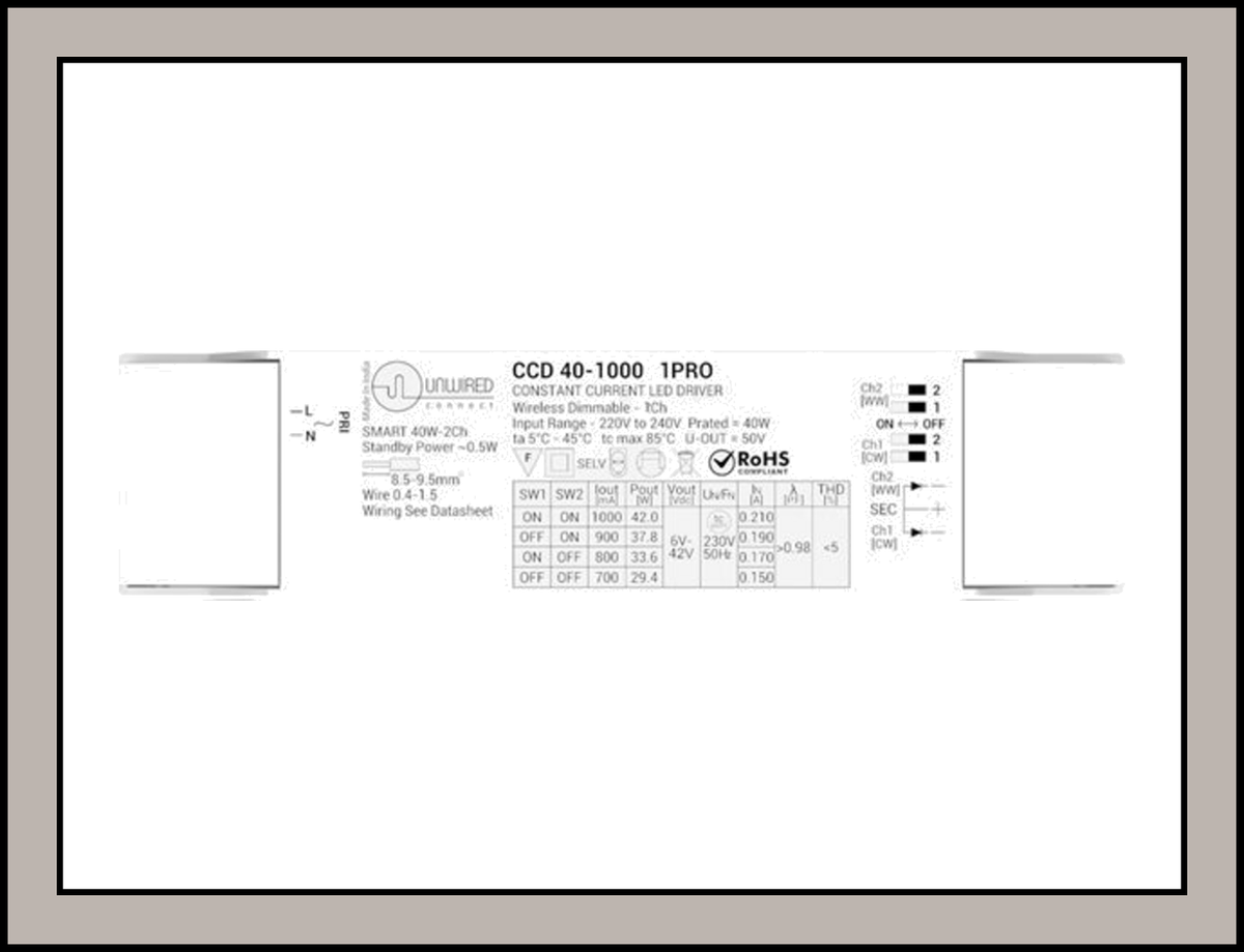 Casambi  CCD-40-1000-1-PRO CSB  , 1CH 24-40W Casambi Smart Driver