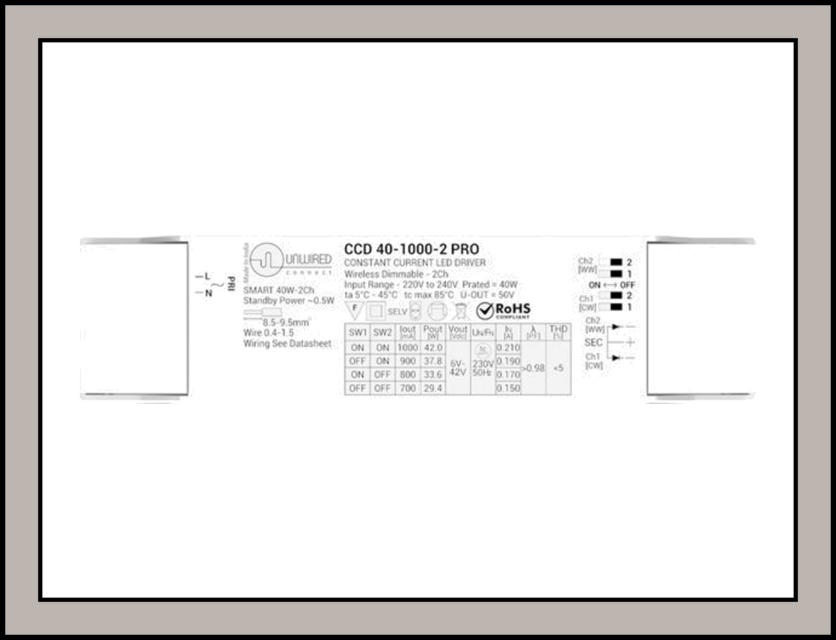 Casambi  CCD-40-1000-2-PRO CSB ,  2CH 24-40W Casambi Smart Driver