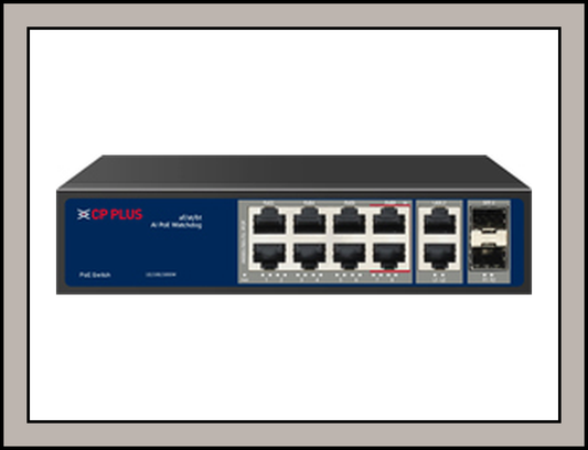 CP-ANW-GPU8G2F2-N12 8x Gigabit PoE with 2x Gigabit Uplink & 2x SFP Uplink, Unmanaged