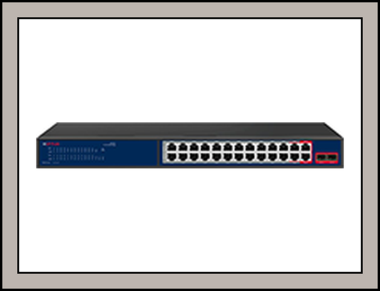 CP-ANW-HPU24G2F2-N30 24 Port PoE + 2 Gigabit Port + 2 SFP Port AI PoE  Switch