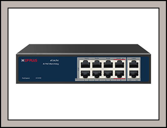 CP-ANW-HPU8H2-N12 8 Port PoE + 2 Uplink Port PoE Switch