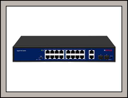 CP-DNW-GPU16G2F2-20 16 Port Gigabit Unmanaged PoE Switch with 2 SFP ports