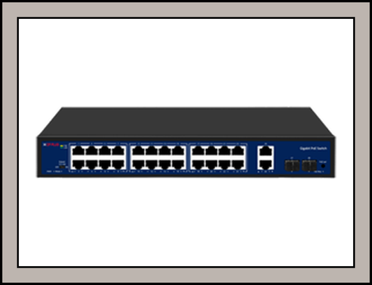 CP-DNW-GPU24G2F2-30 28 Ports Switch with 24 Gigabit PoE Ports & 2 Gigabit Uplink Ports + 2 SFP Ports
