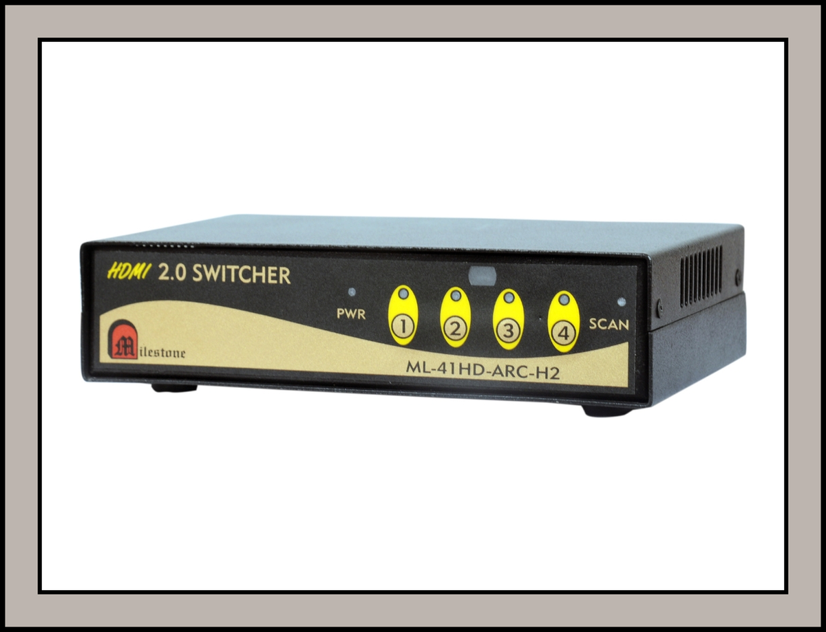 4 In 1 Out HDMI 2.0 Switcher with ARC and Audio Outputs : ML-41HD-ARC-H2